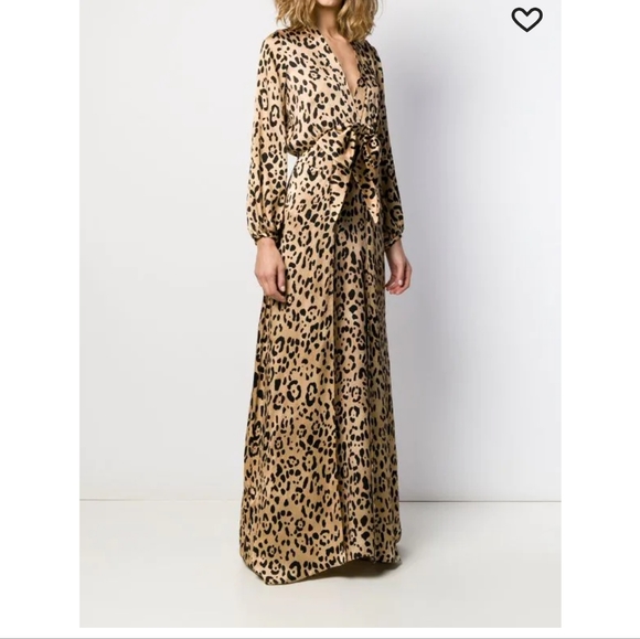 Temperley London Piera leopard-print silk gown us size 6 uk10 - Picture 11 of 15